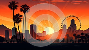 Sunset Spectacle: Las Vegas Skyline Aglow