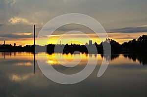 Sunset with Spolana Neratovice