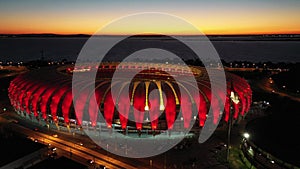 Sunset at Sports centre stadium at Porto Alegre Rio Grande do Sul Brazil.