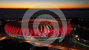 Sunset at Sports centre stadium at Porto Alegre Rio Grande do Sul Brazil.