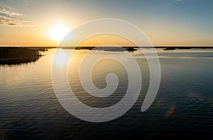 Sunset at Stockholm Archipelago. Lake photo