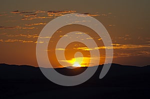 Sunset at Stokes Hill Lookout, Flinders` Ranges, SA, Australia