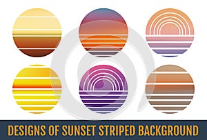 Sunset striped backgrounds. Sunset striped backdrops.