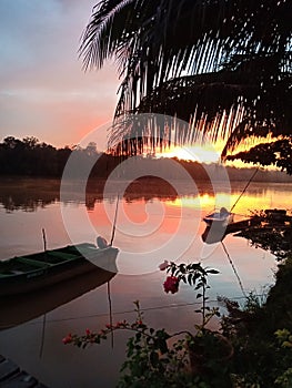 Sunset in Sukau river