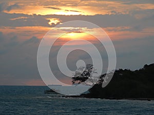 Sunset at Sunda Strait photo