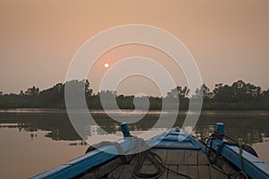 Sunset in Sundarbans national park in Bangladesh