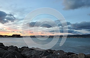 Sunset in the Sunny Beach in Bulgaria