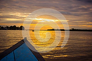 Sunset sunrise at Amazon River Jungle