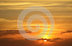 Sunset or sunrise with clouds background