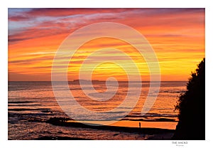 Sunset/sunrise shoreline,punta mita,mexico photo