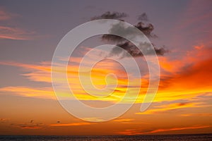 Sunset or sunrise sky clouds over sea sunlight in Phuket Thailand Amazing nature landscape seascape Colorful sky