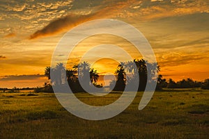 Sunset and sunrise in the Tsavo East and Tsavo West National Park