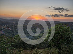 Sunset from Sunset Hill at Sen Monorom, Mondulkiri, Cambodia