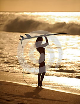 Sunset surfer girl 5