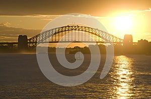 Sunset Sydney Harbor Bridge