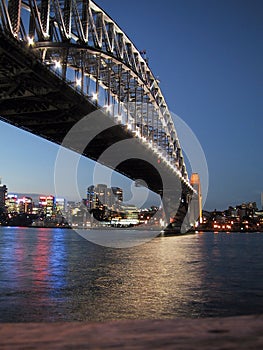 Sunset sydney harbour bridge