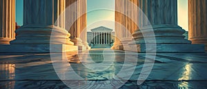 Sunset Symmetry: Supreme Court Columns. Concept Architecture, Photography, Supreme Court, Columns,