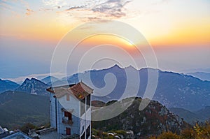 Sunset on Tai Shan Holy Mountain, China