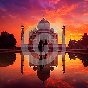 Sunset at the Taj Mahal