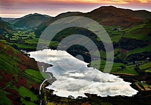 Sunset at Tal-y-llyn Lake and Dysynni Valley Wales