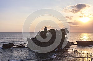 Sunset at Tanah Lot Temple in Bali