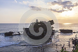 Sunset at Tanah Lot Temple in Bali photo