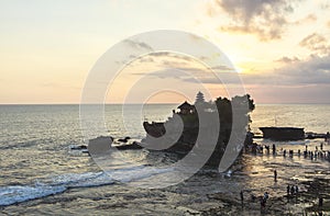 Sunset at Tanah Lot Temple in Bali photo