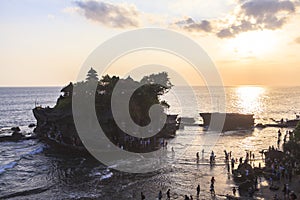 Sunset at Tanah Lot Temple in Bali photo