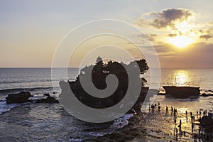 Sunset at Tanah Lot Temple in Bali photo