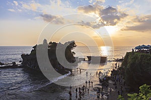 Sunset at Tanah Lot Temple in Bali photo