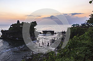 Sunset at Tanah Lot Temple in Bali photo