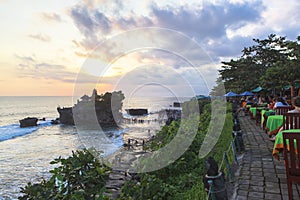 Sunset at Tanah Lot Temple in Bali photo