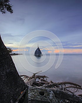 Sunset at Tanjung Layar Putih Makassar Sulawesi Selatan photo