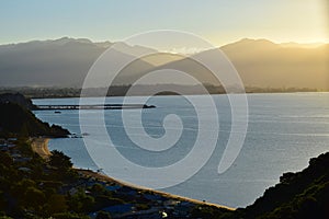 Sunset at Tata Beach, New Zealand, South Island photo