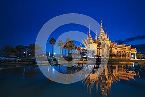 Sunset in temple at Wat None photo