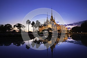 Sunset in temple at Wat None in Nakhon Ratchasima province T