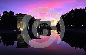 Sunset of templo de debod