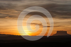 Sunset and tepui photo