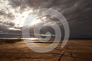 Carhue beach on a stormy day photo