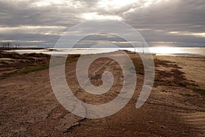 Carhue beach on a stormy day photo