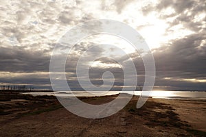 Carhue beach on a stormy day photo