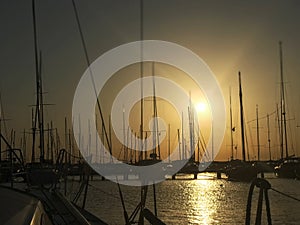 Sunset time in istanbul Kalamis Marina photo