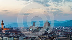 Sunset Time Lapse of Florence Skyline in Italy