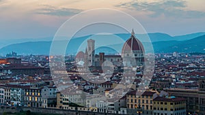 Sunset Time Lapse of Florence Skyline in Italy