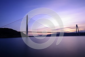 Sunset time on new bosphorus bridge of Istanbul