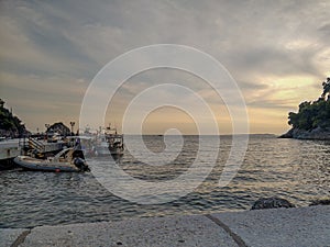 Sunset time in parga town epirus