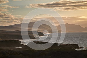 Sunset time on the west coast of Fuerteventura