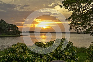 Sunset in Tissa lake,Tissamaharama,Sri Lanka