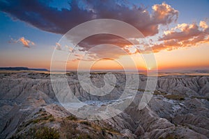 Sunset at Toadstool State Park in Nebraska