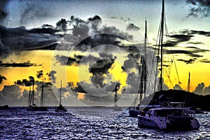 Sunset at Tobago Cays, the carribean photo